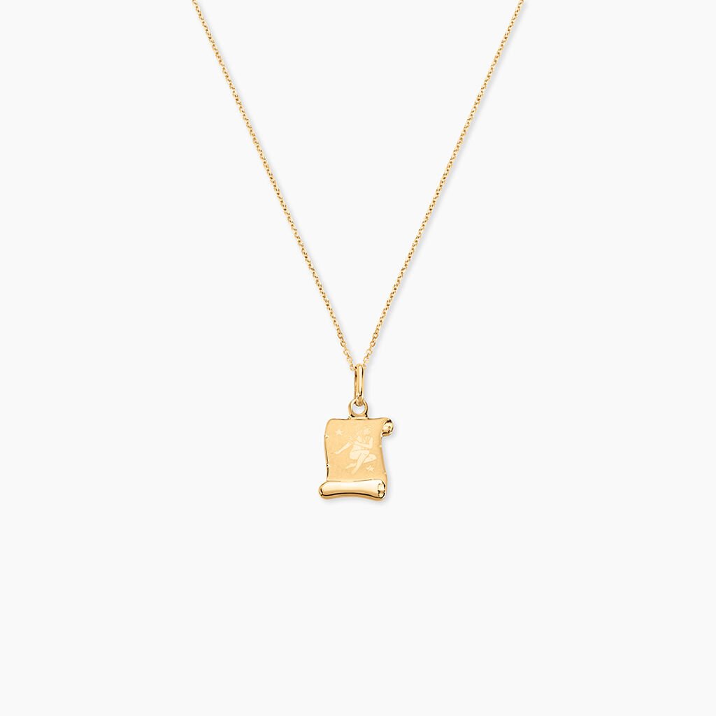 Pendentif Lamie Zodiaque Parchemin Or Jaune - Pendentifs Communion Famille | Histoire d&rsquo;Or