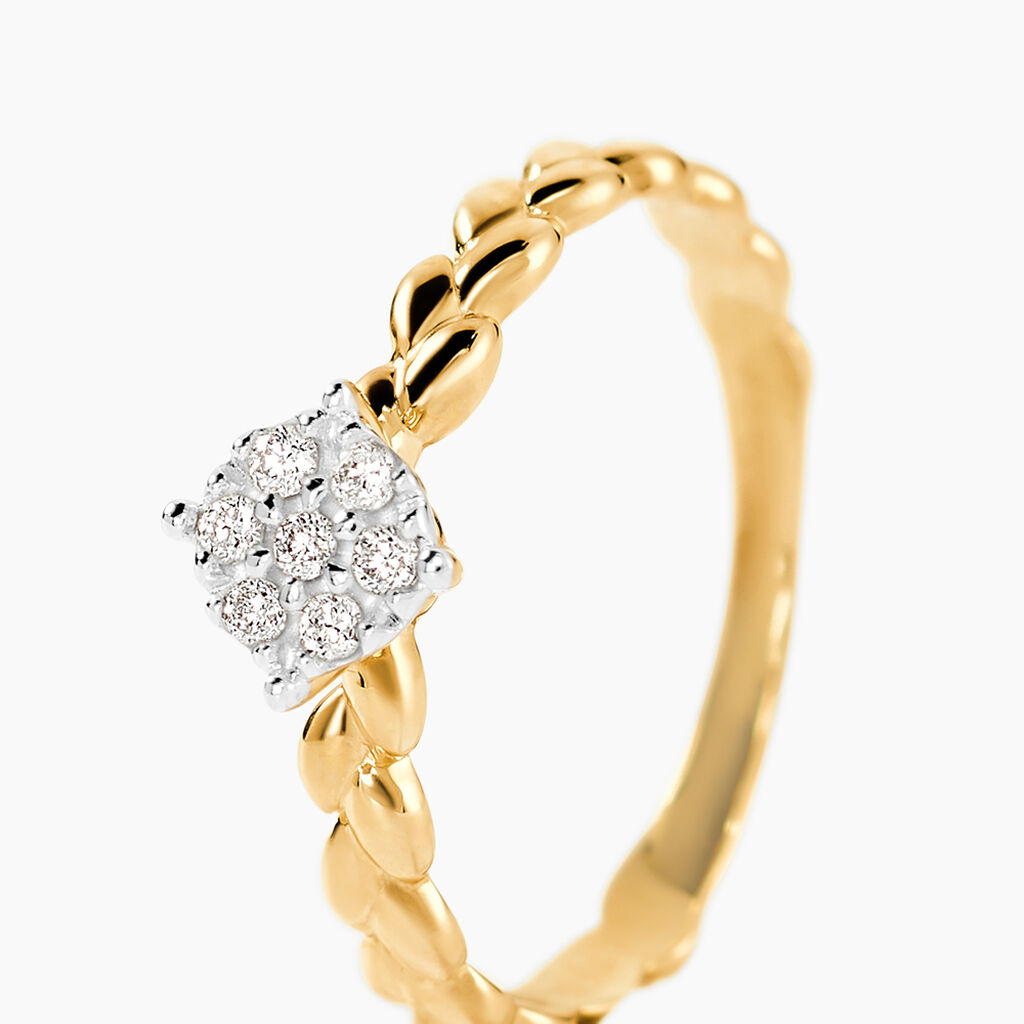 Bague Or Jaune Adlai Diamants - Bagues avec pierre Femme | Histoire d&rsquo;Or