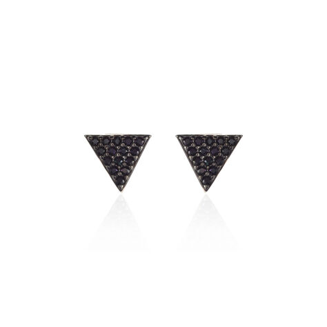 Boucles D'oreilles Puces Amellia Argent Rose Oxyde De Zirconium - Boucles d'oreilles fantaisie Femme | Histoire d’Or