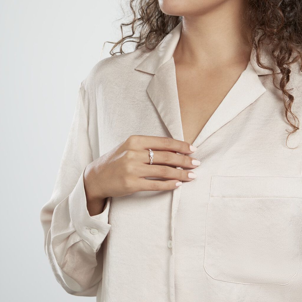 Solitaire Or Blanc Sevastiane Oxyde De Zirconium - Bagues solitaires Femme | Histoire d’Or