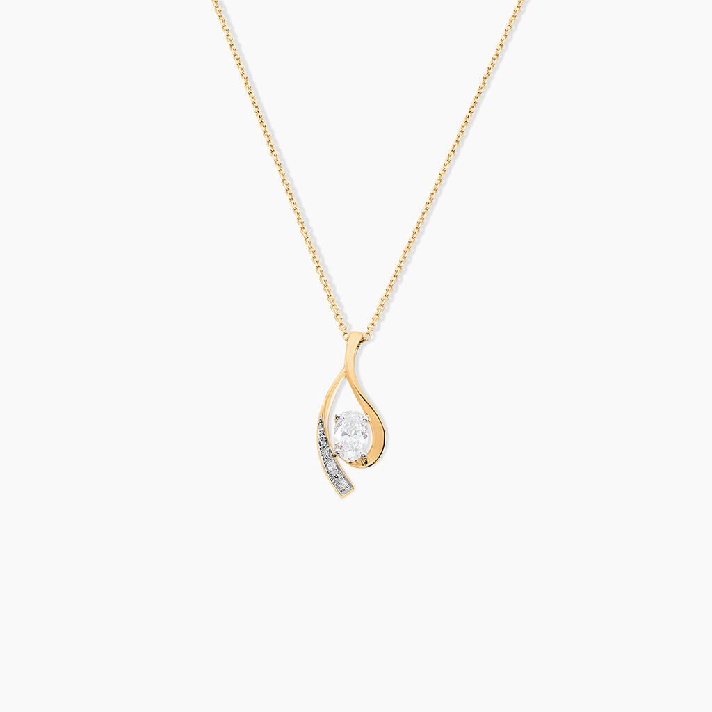 Collier Or Jaune Sagesse Oxydes De Zirconium - Colliers Femme | Histoire d&rsquo;Or
