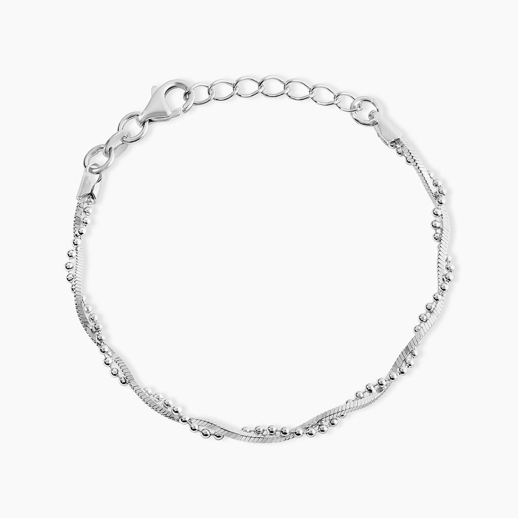 Bracelet Cathel Argent Blanc - Bijoux sans pierre Femme | Histoire d&rsquo;Or