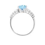 Bague Fany Or Blanc Topaze Et Oxyde De Zirconium - Bagues solitaires Femme | Histoire d&rsquo;Or