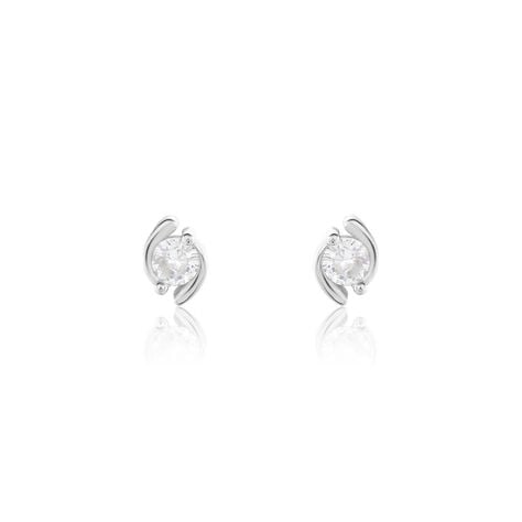 Boucles D'oreilles Puces Couteau Argent Blanc Oxyde De Zirconium - Boucles d'oreilles fantaisie Femme | Histoire d’Or