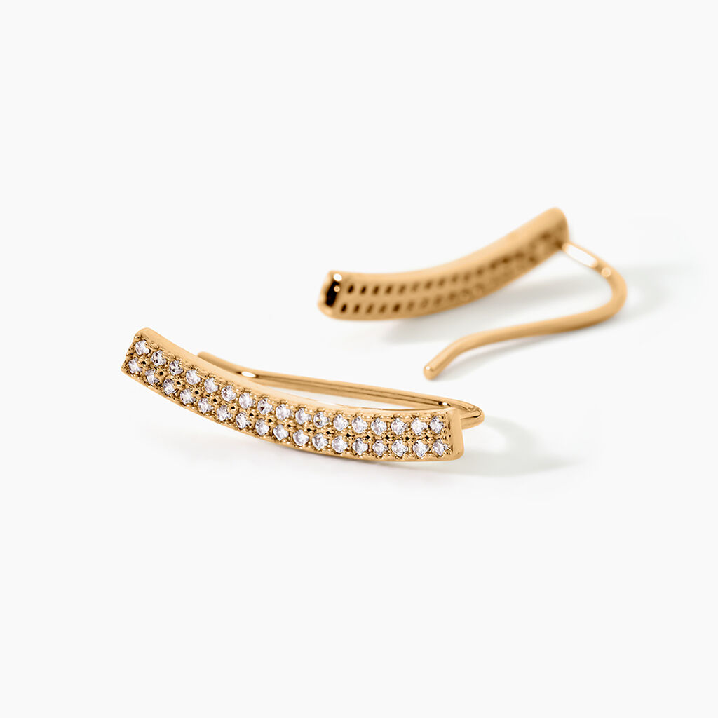Boucles D'oreilles Grimpantes Jennyferine Plaqu&eacute; Or Jaune Oxydes - Boucles d'oreilles fantaisie Femme | Histoire d&rsquo;Or