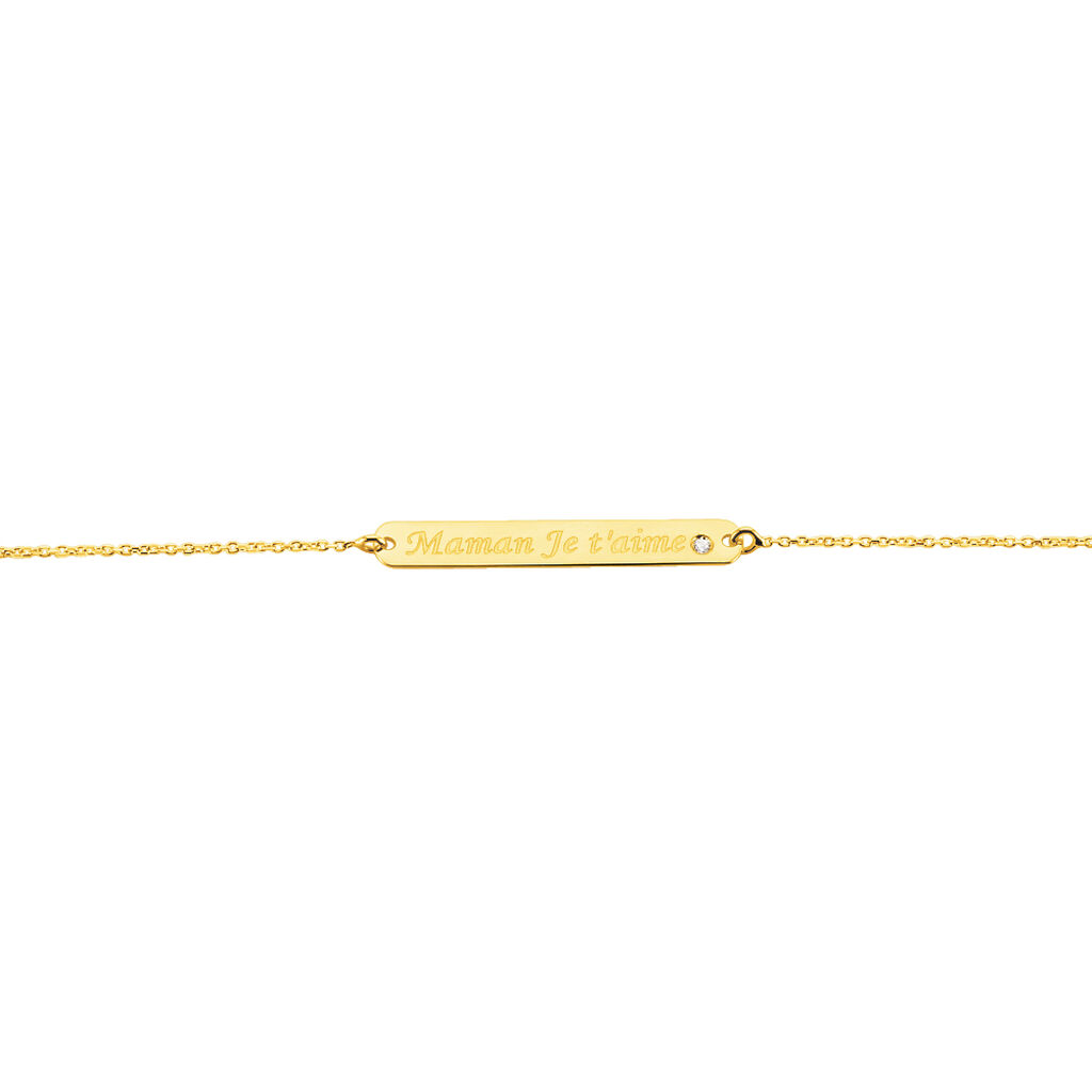 Bracelet Fania Message Or Jaune Oxyde De Zirconium - F&ecirc;te des m&egrave;res Femme | Histoire d&rsquo;Or