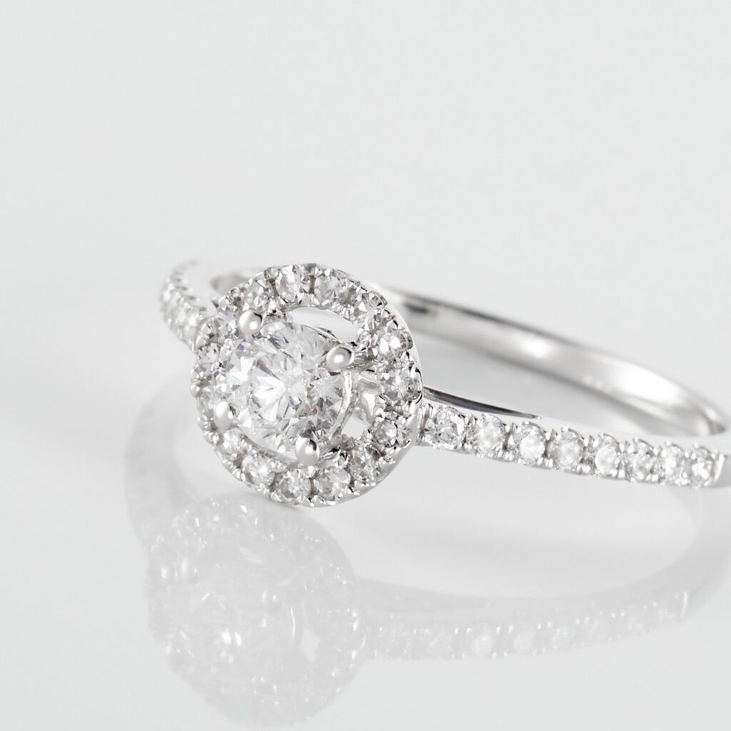 Bague Or Blanc Cadence Diamants - Bagues solitaires Femme | Histoire d’Or