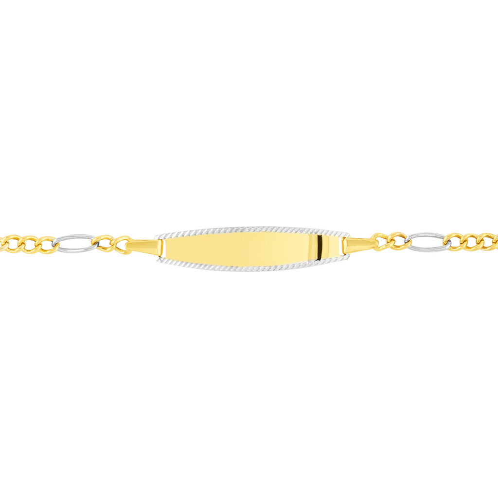 Bracelet Identité Bartolomee Maille Alternee 1/3 Or Bicolore - Bracelets Communion Enfant | Histoire d’Or