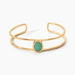 Bracelet Jonc Veina Plaqu&eacute; Or Jaune Aventurine - Bracelets joncs Femme | Histoire d&rsquo;Or