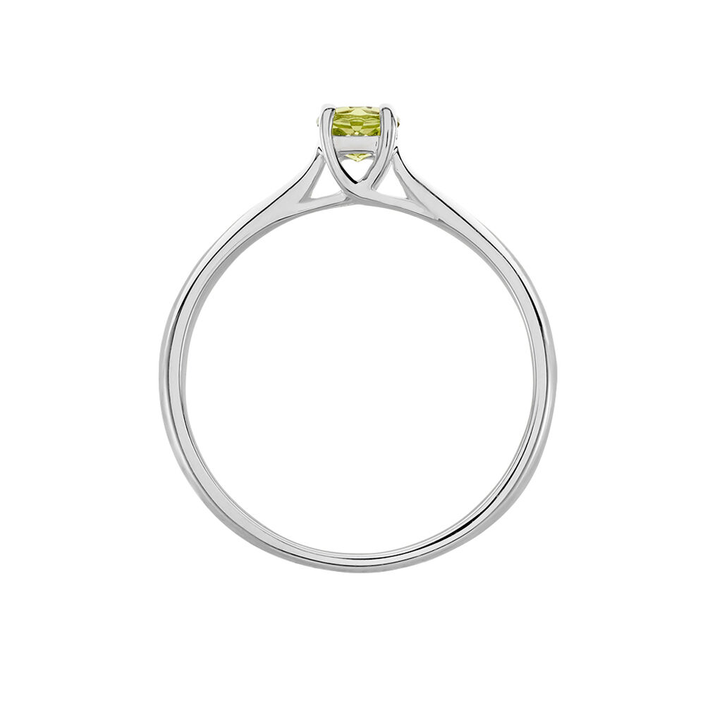 Bague Solitaire Fiona Or Blanc P&eacute;ridot - Bagues solitaires Femme | Histoire d&rsquo;Or