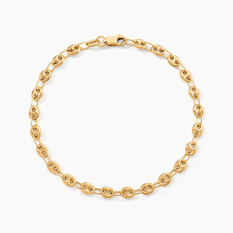 Bracelet Plaque Or Grain De Café - Longueur 18,5 Cm, Plaqué Or Jaune - Neuf Avec étiquette