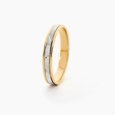 Alliance Or Bicolore Jaune / Blanc Tyssia - Alliances 18 carats Unisex | Histoire d&rsquo;Or