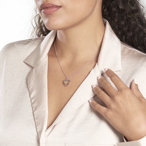 Collier Argent Bicolore Fethi - Colliers Coeur Femme | Histoire d’Or