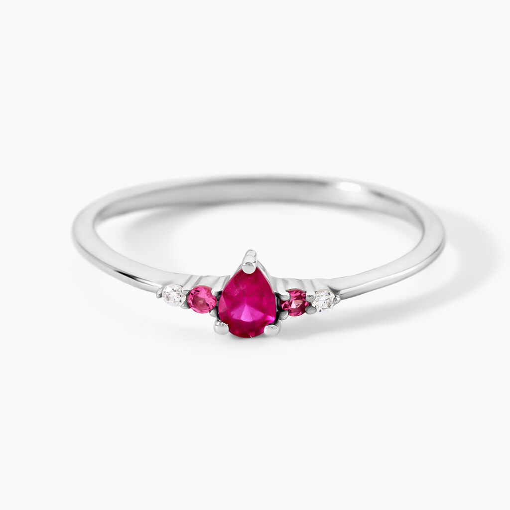 Bague Summer Burgundy Argent Blanc Oxyde De Zirconium Rubis -  Femme | Histoire d&rsquo;Or