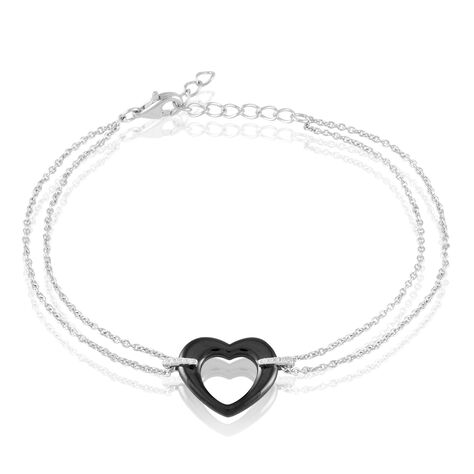 Bracelet Vivianne Argent Blanc Oxyde De Zirconium Et Céramique - Bracelets Coeur Femme | Histoire d’Or