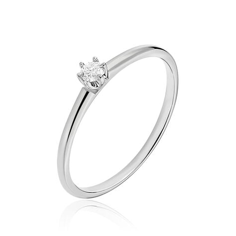 Bague Solitaire Liseline Or Blanc Diamant - Bagues solitaires Femme | Histoire d’Or