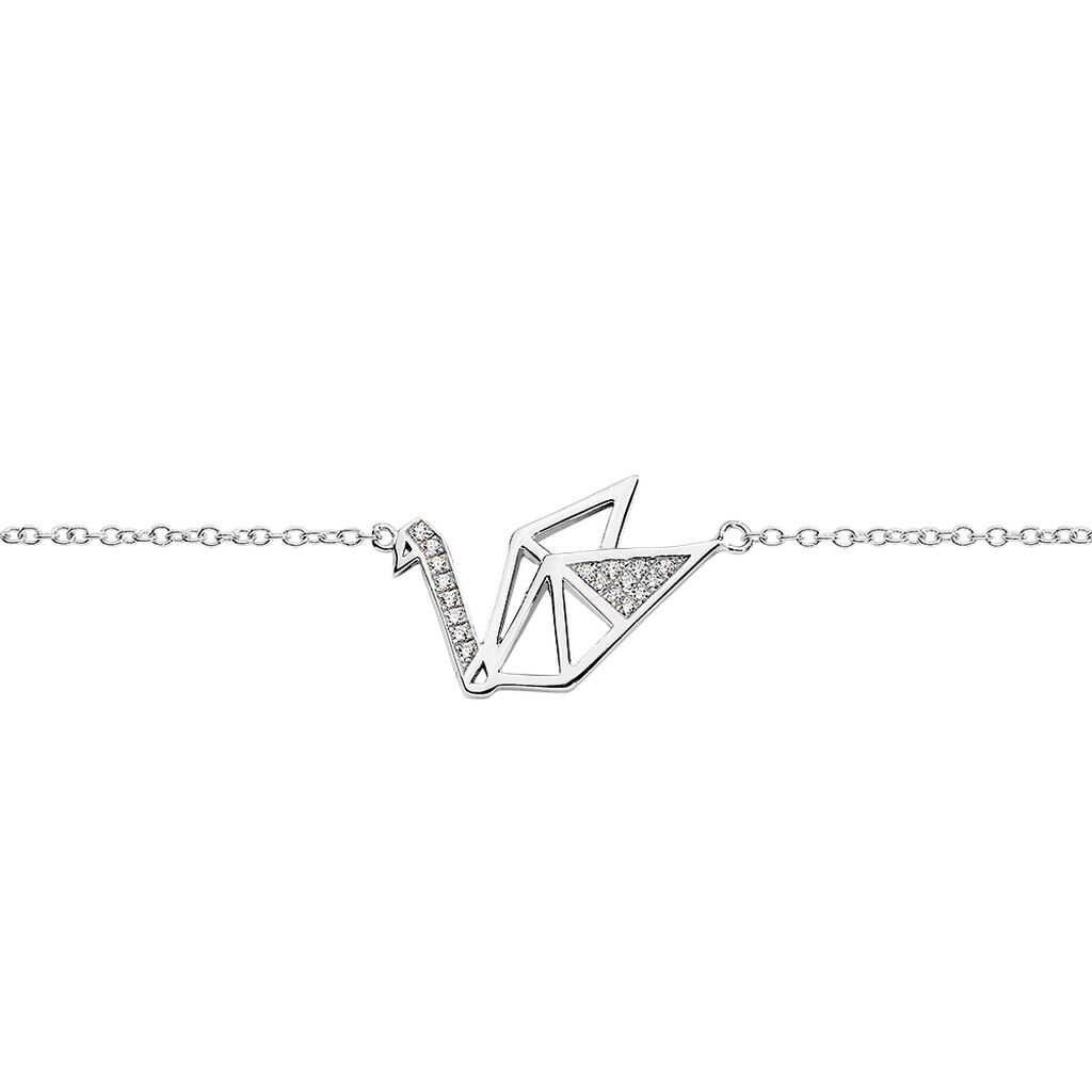 Bracelet Origami Argent Blanc Oxyde De Zirconium - Bracelets fantaisie Femme | Histoire d’Or