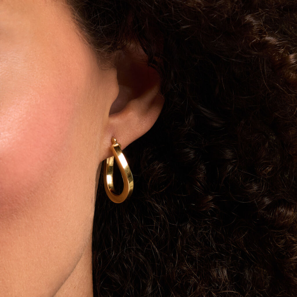 Cr&eacute;oles Silla Argent Dor&eacute; A L'Or 750/1000 - Boucles d'oreilles cr&eacute;oles Femme | Histoire d&rsquo;Or