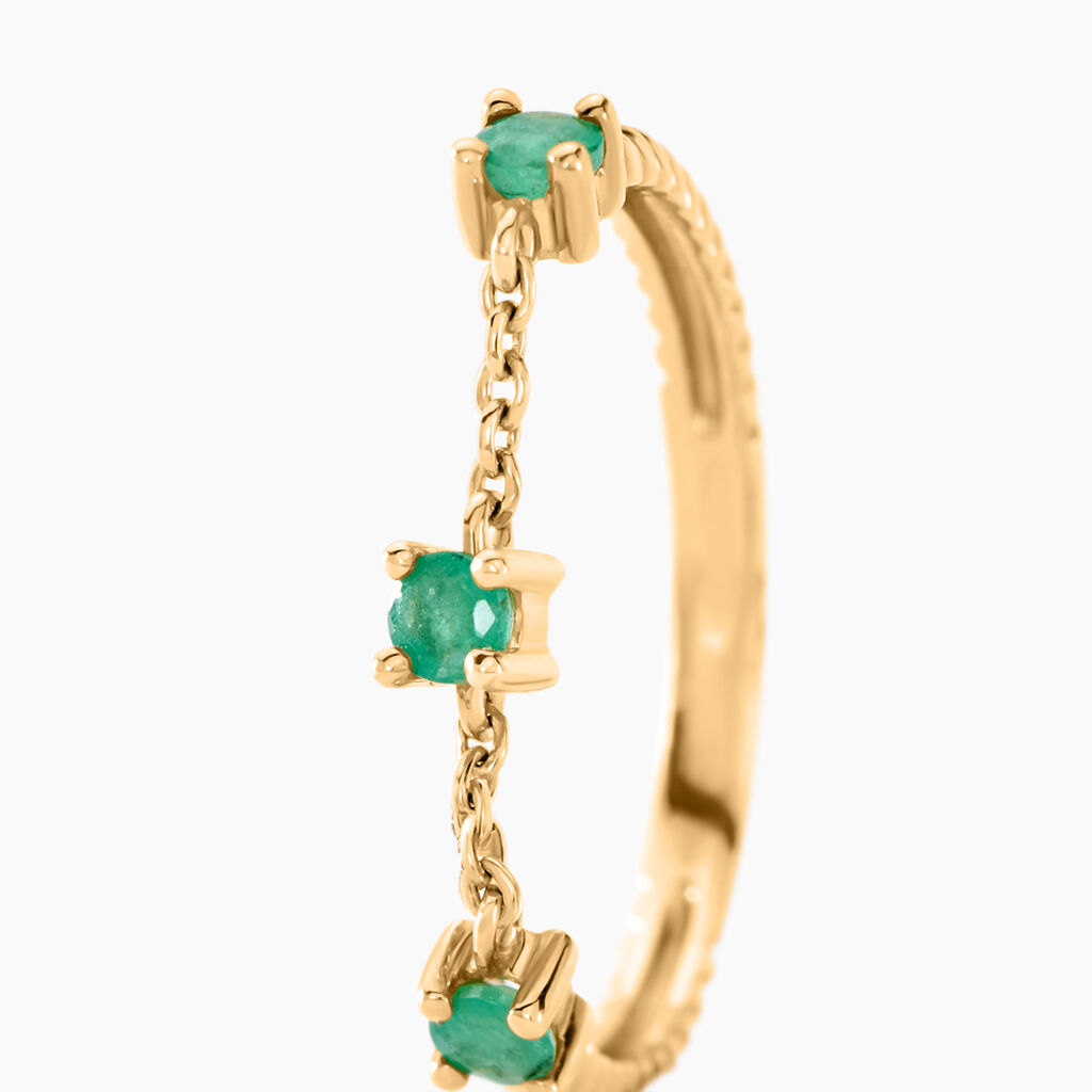 Bague Esmerald Rendez Vous Or Jaune Emeraude - Bagues avec pierre Femme | Histoire d’Or