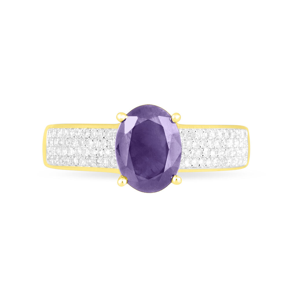 Bague Crista Or Jaune Amethyste Et Diamant - Bagues solitaires Femme | Histoire d’Or