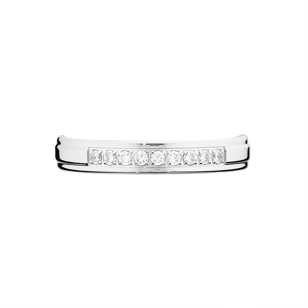 Alliance Serti Pave Or Blanc Diamant - Alliances Unisex | Histoire d’Or