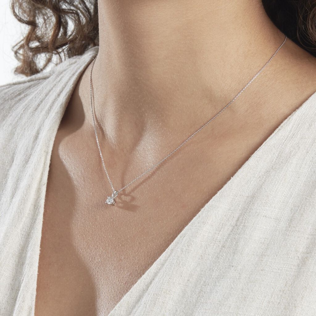 Collier Victoria Platine Blanc Diamant - Colliers Femme | Histoire d’Or