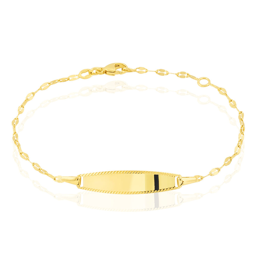 Bracelet Identité Eowyn Maille Fantaisie Or Jaune - Bracelets Communion Enfant | Histoire d’Or