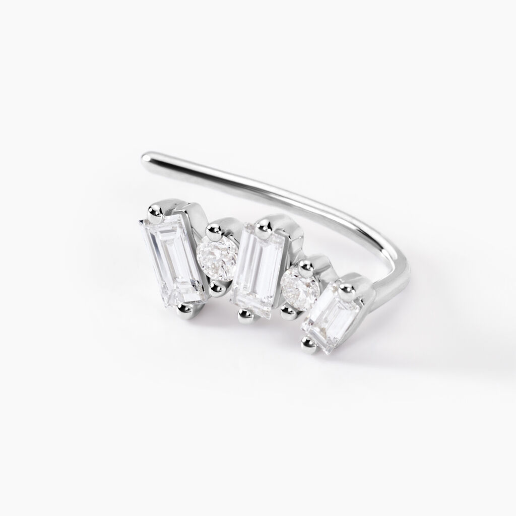 Bijoux D'oreilles Zachary Or Blanc Diamant Synthétique - Ear cuffs Femme | Histoire d’Or