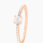 Bague Solitaire Ursi Argent Rose Oxyde De Zirconium - Bagues solitaires Femme | Histoire d&rsquo;Or