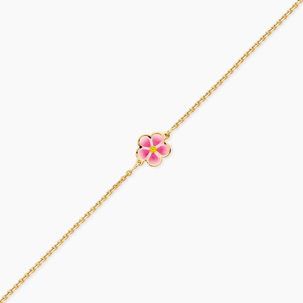 Bracelet Syna Fleur Argent Dor&eacute; A L'Or 750/1000 - Bijoux sans pierre Enfant | Histoire d&rsquo;Or