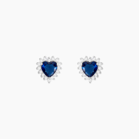 Boucles D'oreilles Puces Argent Blanc Sphinx Pierres - Boucles d'oreilles fantaisie Femme | Histoire d’Or