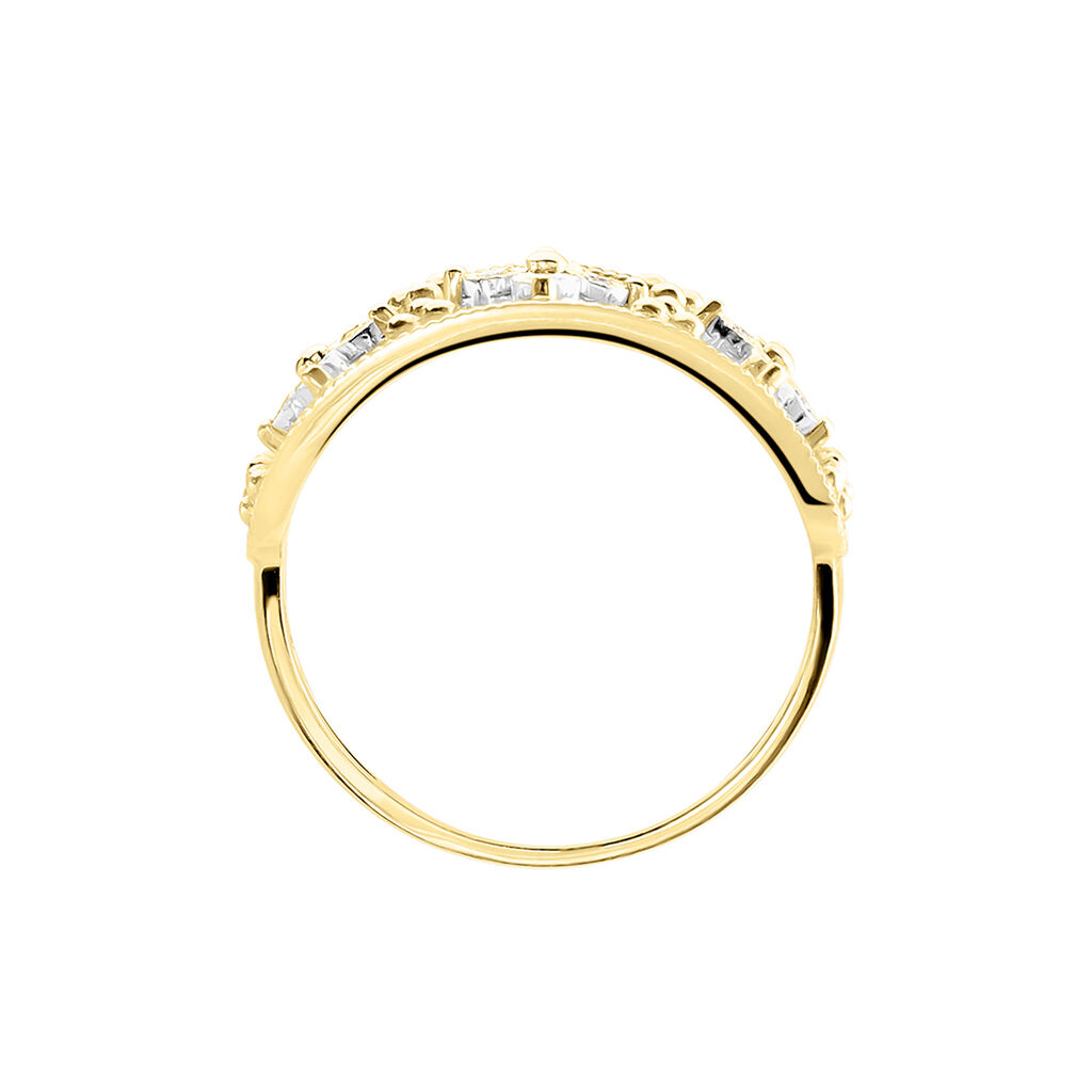 Bague Or Jaune Eternal Spring 3 Fleurs Diamants - Bagues solitaires Femme | Histoire d’Or