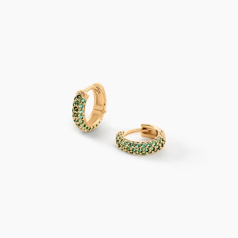 Cr&eacute;oles Plaqu&eacute; Or Jaune Piha Oxydes De Zirconium - Boucles d'oreilles cr&eacute;oles Femme | Histoire d&rsquo;Or