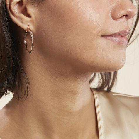 Créoles Argent Rose Alieno - Boucles d'oreilles créoles Femme | Histoire d’Or