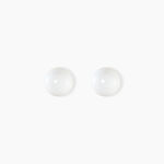 Boucles D'oreilles Puces Orbe Argent Blanc C&eacute;ramique - Boucles d'oreilles fantaisie Femme | Histoire d&rsquo;Or