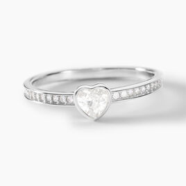Bague Solitaire Mathylda Argent Blanc Oxyde De Zirconium - Bagues solitaires Femme | Histoire d’Or