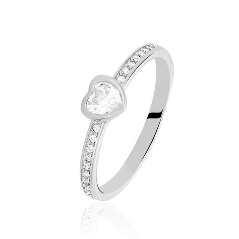 Bague Solitaire Mathylda Argent Blanc Oxyde De Zirconium - Bagues solitaires Femme | Histoire d’Or