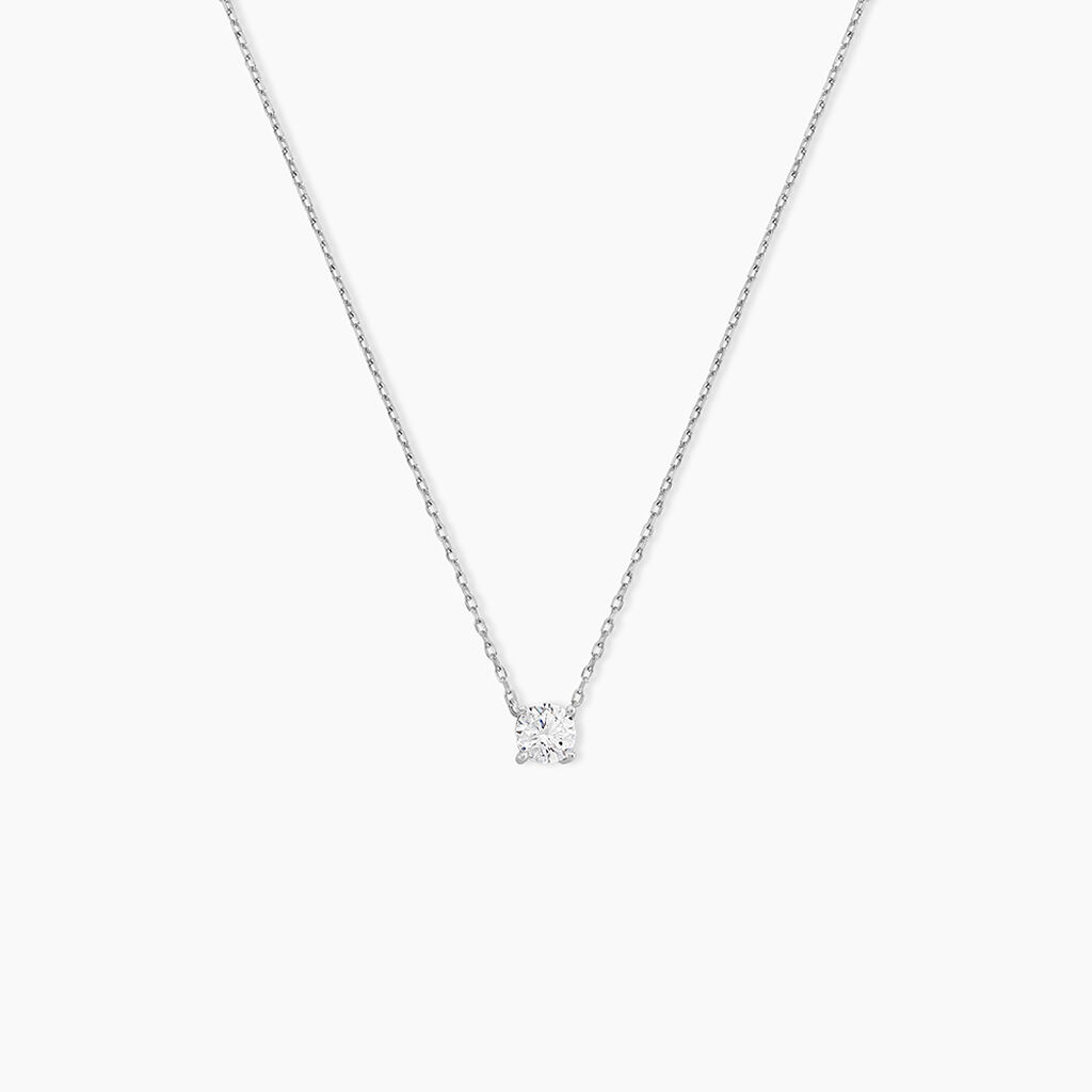 Collier Ponama Or Blanc Oxyde De Zirconium - Colliers Femme | Histoire d&rsquo;Or