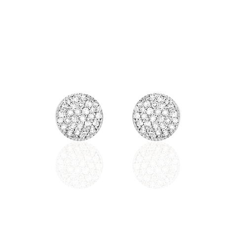 Boucles D'oreilles Puces Kristin Or Blanc Diamant - Clous d'oreilles Femme | Histoire d’Or