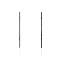 Boucles D'oreilles Pendantes Lou-anne Argent Blanc Oxyde Noir