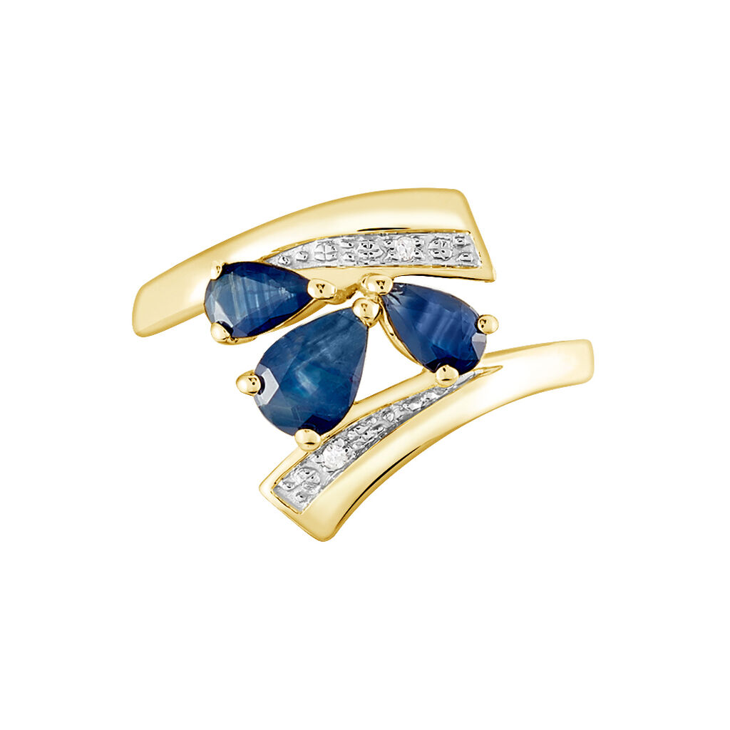 Bague Dahlia Or Jaune Saphir Diamant - Bagues avec pierre Femme | Histoire d’Or