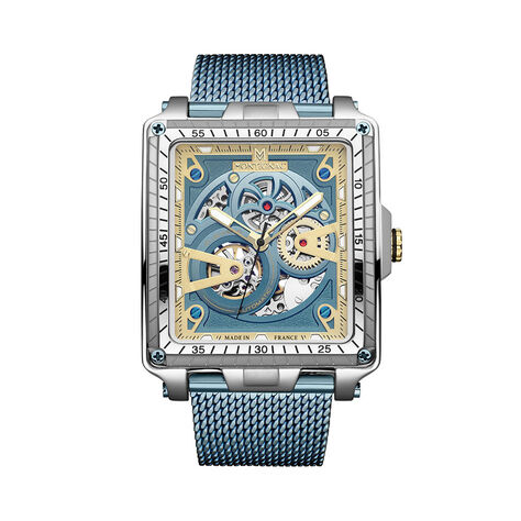 Montre Montignac Square Bleu - Montres Homme | Histoire d&rsquo;Or