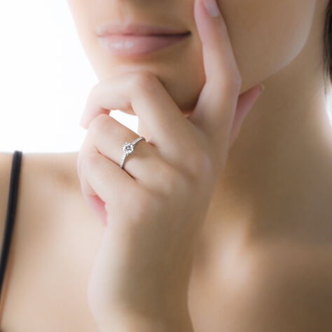 Bague Manon Or Blanc Amethyste - Bagues solitaires Femme | Histoire d’Or