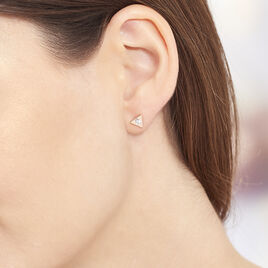 Boucles D'oreilles Puces Tallulah Argent Rose Pierre De Synthese - Boucles d'oreilles fantaisie Femme | Histoire d’Or