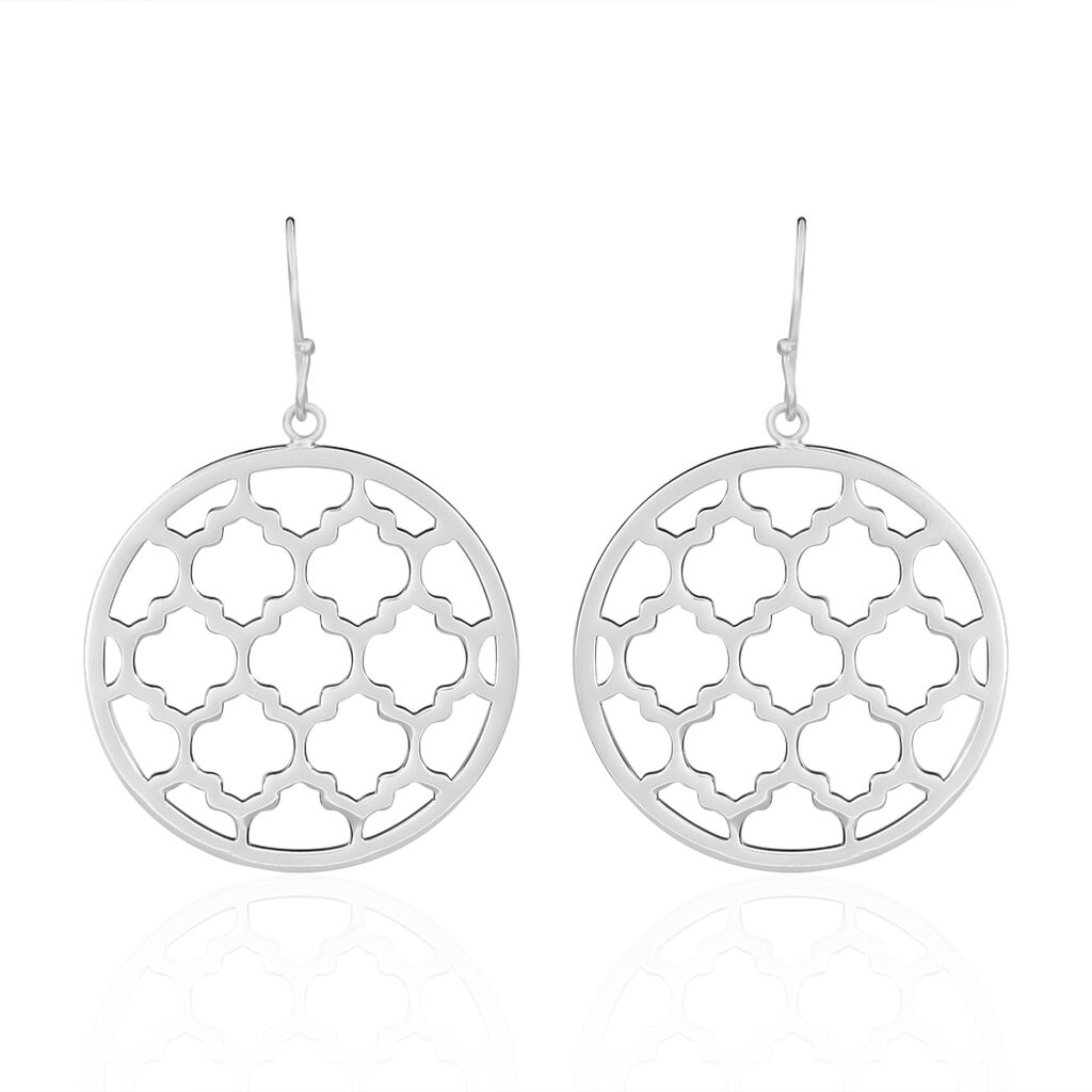 Boucles D'oreilles Pendantes Nevenka Acier Blanc - Boucles d'Oreilles Trèfle Femme | Histoire d’Or