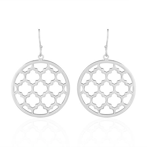 Boucles D'oreilles Pendantes Nevenka Acier Blanc - Boucles d'Oreilles Trèfle Femme | Histoire d’Or