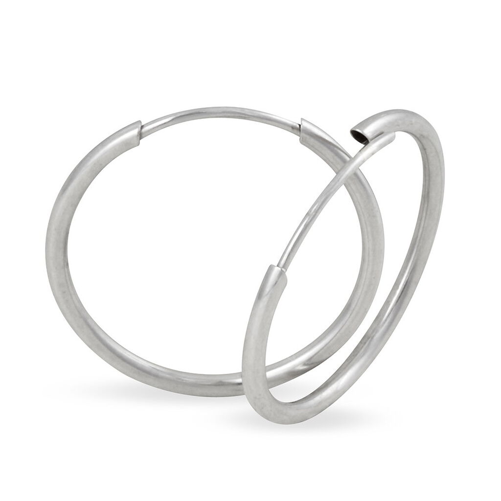 Créoles Dominae Or Blanc - Boucles d'oreilles créoles Femme | Histoire d’Or