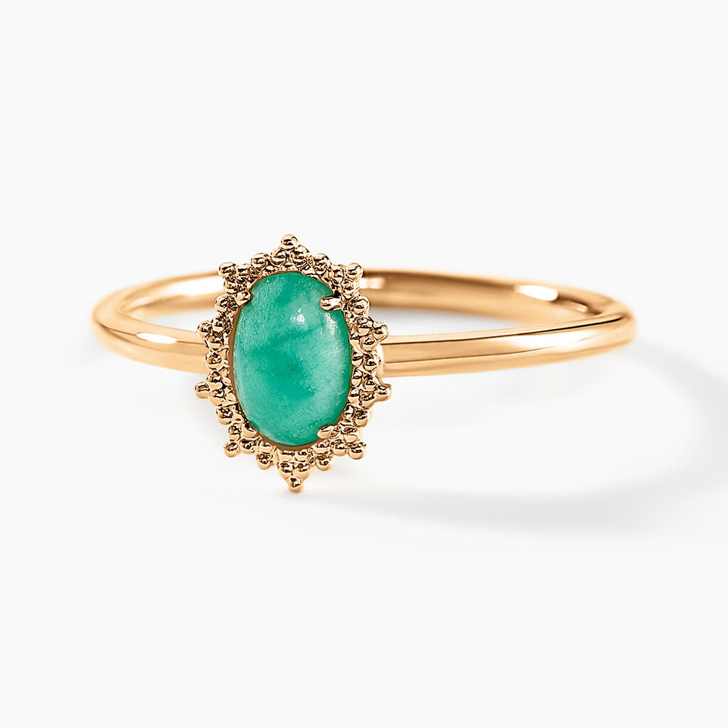 Bague Vintage Love Plaqué Or Jaune Amazonite - Bagues solitaires Femme | Histoire d’Or