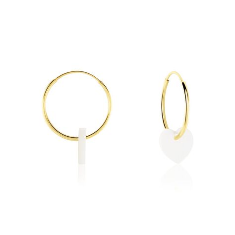 Creoles Or Jaune Vicenze Nacre - Boucles d'oreilles créoles Enfant | Histoire d’Or