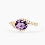 Bague Loriane Or Jaune Amethyste Et Oxyde De Zirconium - Bagues solitaires Femme | Histoire d&rsquo;Or